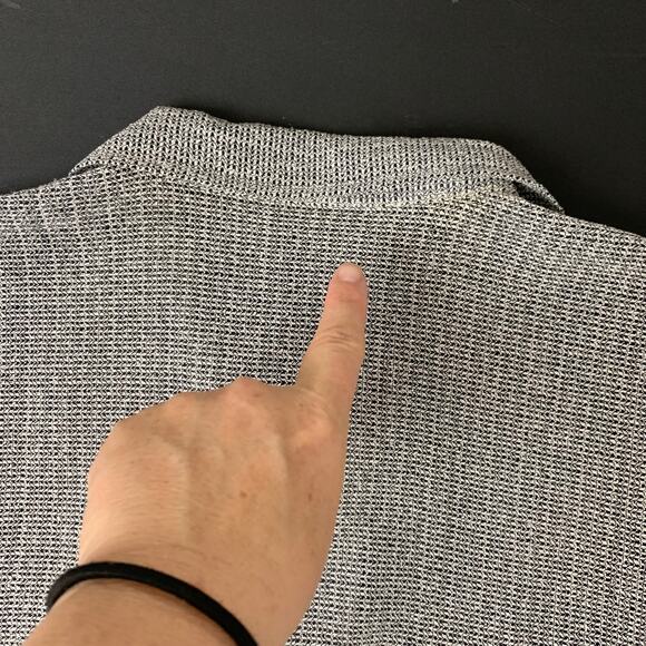 VTG Lindbergh Mens Large Gray Black Woven Pullover Short Sleeve Polo Shirt - Picture 10 of 11